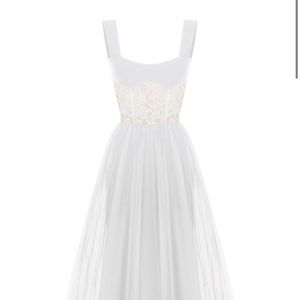 Rasario white corset dress - tulle, crepe, and lace- FR 36, size 0 or 2 USA